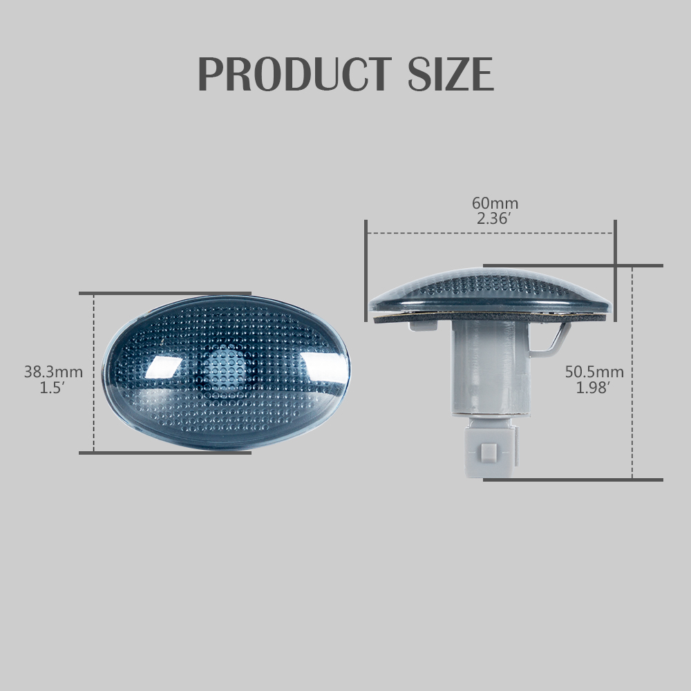 Feux de position latéraux à led ovales ambrés pour Ford