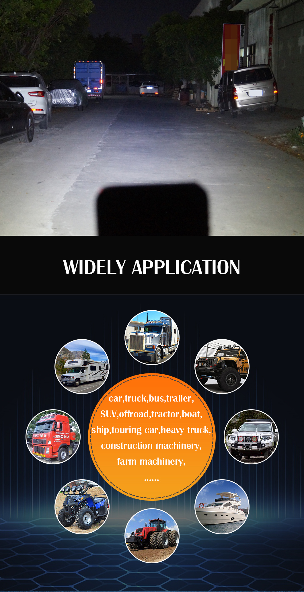 Automotive 48W * 2 LET DE TRAVAIL Square LED pour les camions