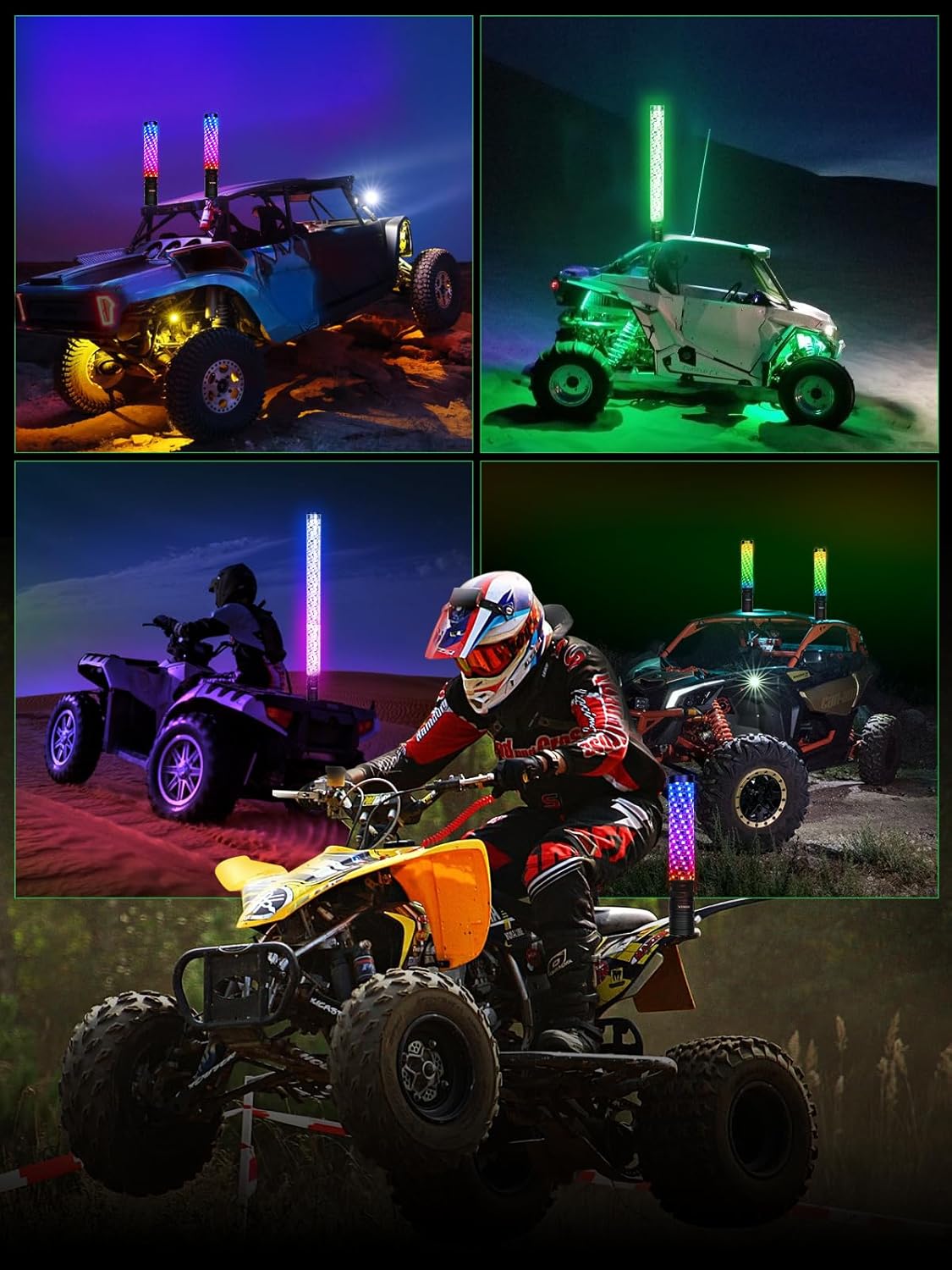 Lumi&egrave;res de fouet &agrave; LED en spirale &agrave; 360 &deg;, lumi&egrave;res de fouet pour VTT, lumi&egrave;res de fouet &agrave; LED en spirale t&eacute;l&eacute;command&eacute;es, lumi&egrave;res de fouet &agrave; LED pour Sxs, lumi&egrave;re de fouet de chasse de contr&ocirc;le APP