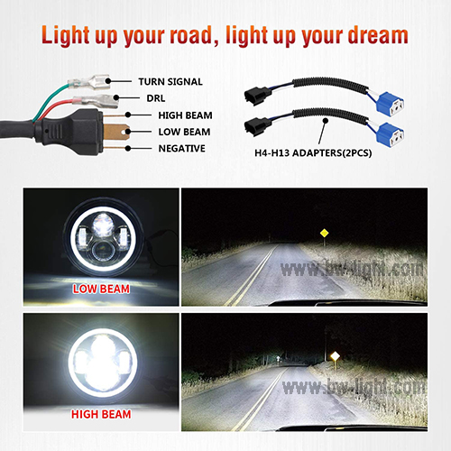 7 pouces rond Jeep Wrangler LED Work Light 