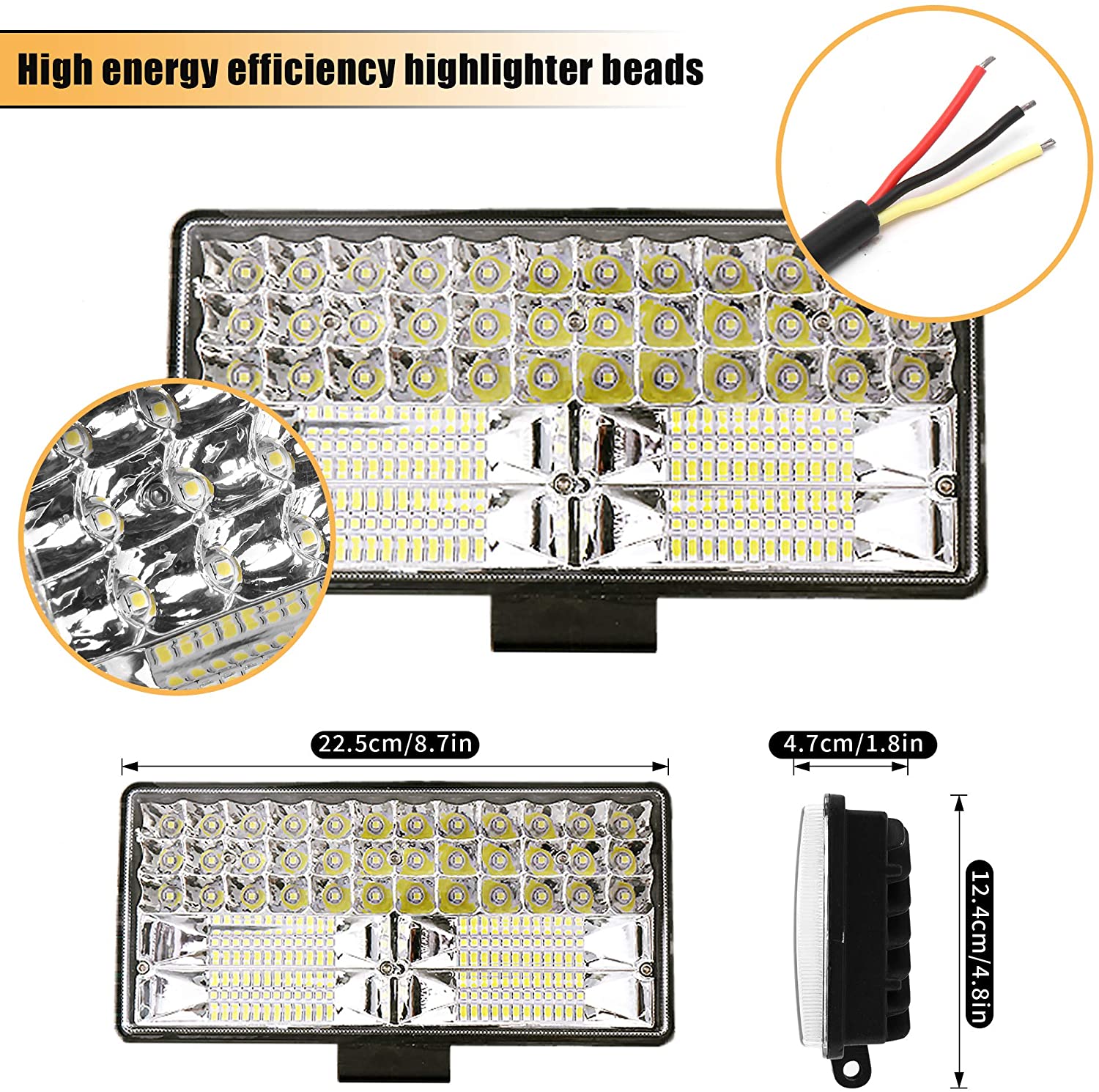 Universal LED Rectangle Driving Work Lights for Truck