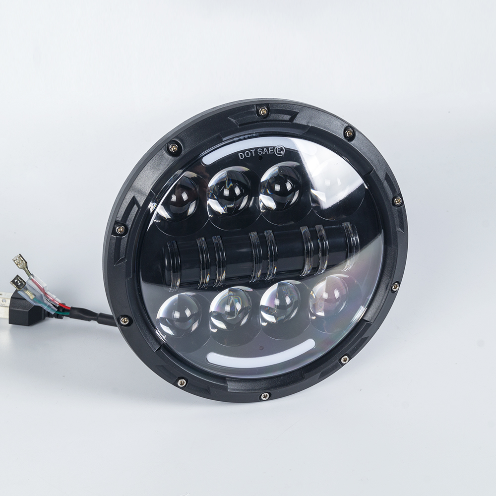 7 "phare LED pour Jeep Wrangler Drl Lights de travail à faisceau haut de gamme