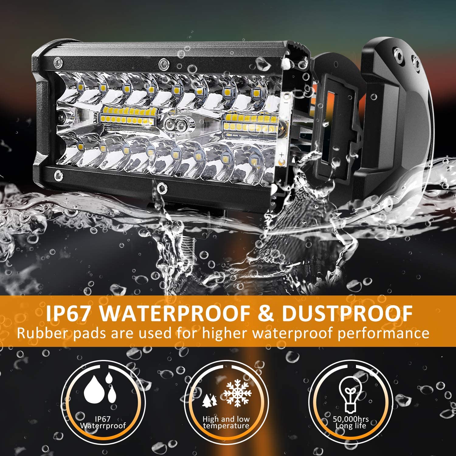 LED 4 pouces carr&eacute; 120W Lumi&egrave;re de travail 