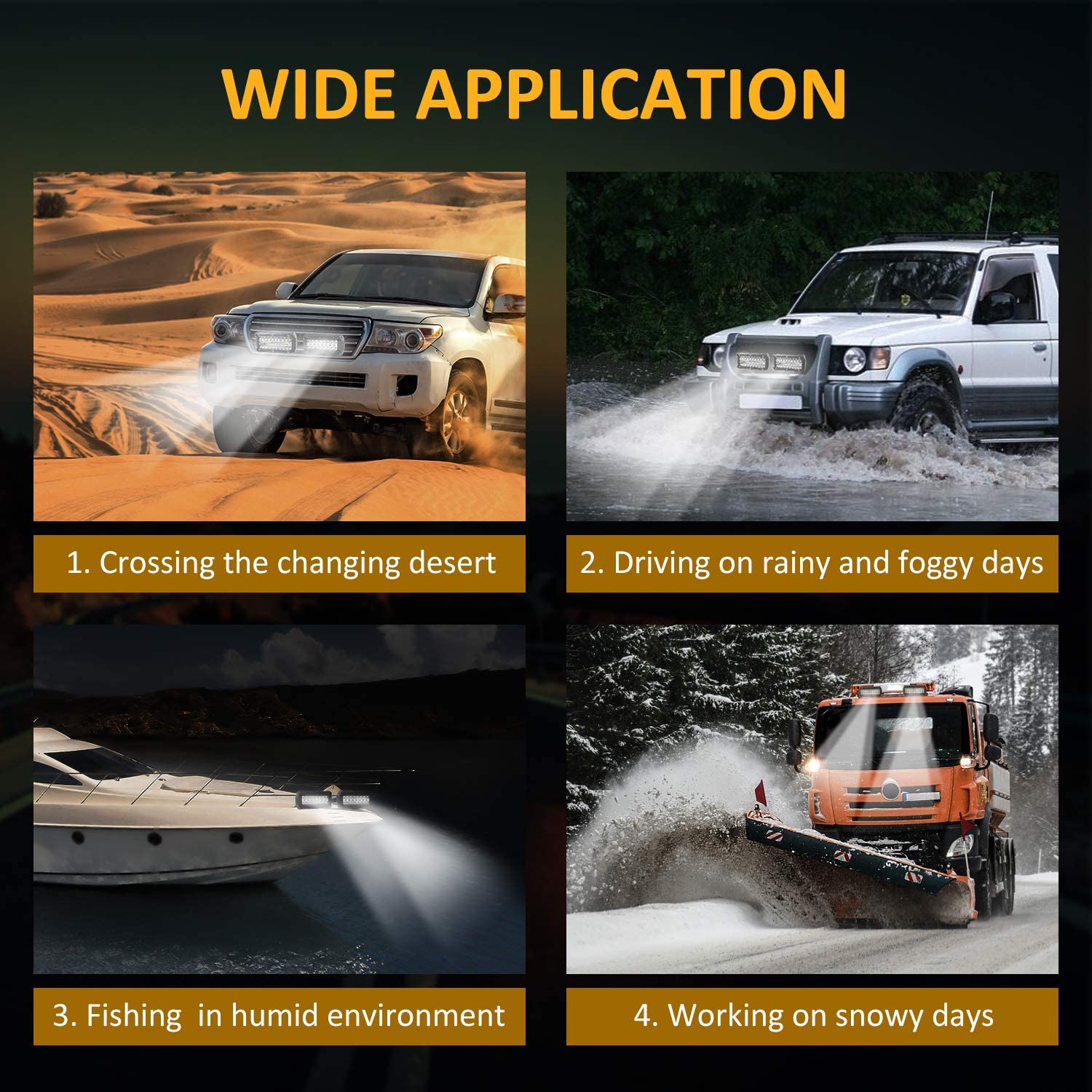 LED Square 120W Travail Light Lampe de voiture 