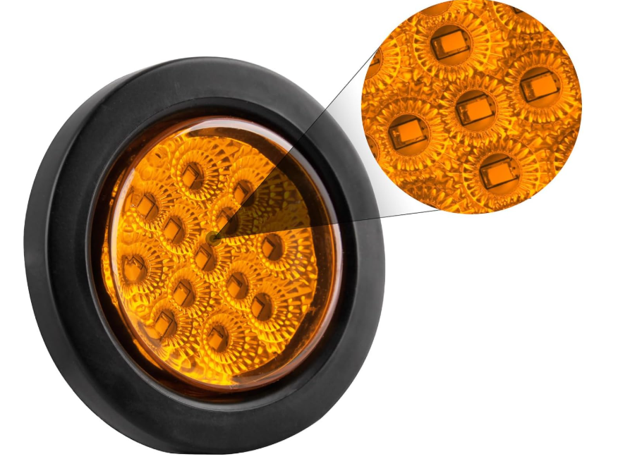 Feux de position latéraux LED ronds de 2,5 pouces, feux de camion de remorque ronds