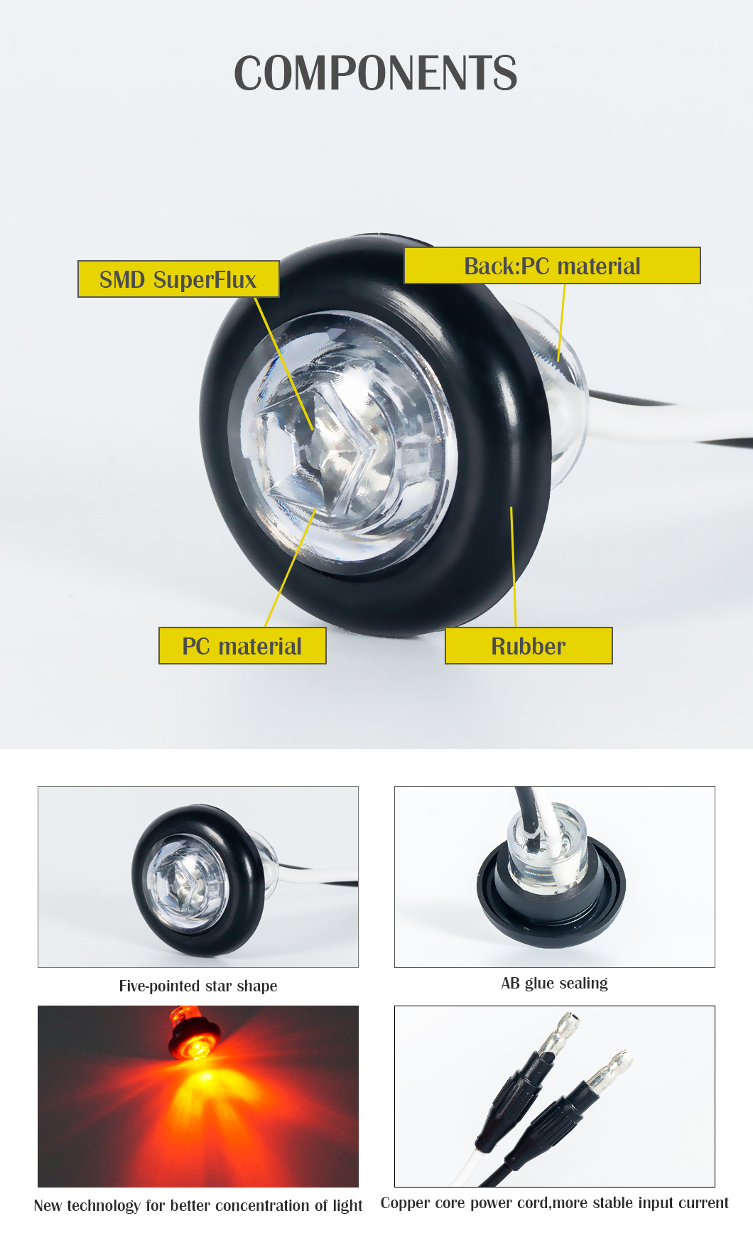 Marqueur Light Afficulture &eacute;tanche des lumi&egrave;res du marqueur LED de montage. 1,3 / 4 