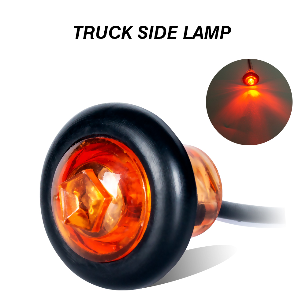 Feu de position latéral à LED ambre rond pour camions