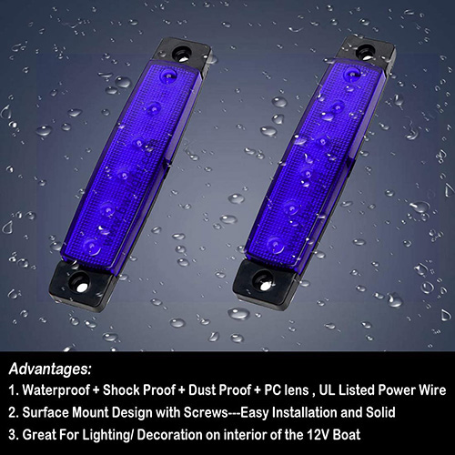 Fender Boat | lampe extérieure à LED | Lumière du marqueur latéral marin |