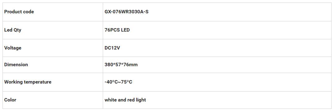 2009-2017 Dodge 3e lumi&egrave;res GX-076WR3030A-S