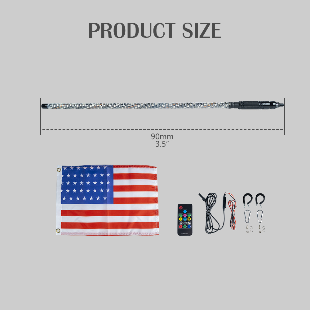 180pcs SMD5050 LEDS 5 pieds Lumi&egrave;res Whip, LED Whip Light with App & Remote Control, Spiral RVB Chasing Whip Antenne Lighted Antenne, Whip Light pour UTV ATV RZR SXS Can-Am Dune Buggy Offroad Truck (5)