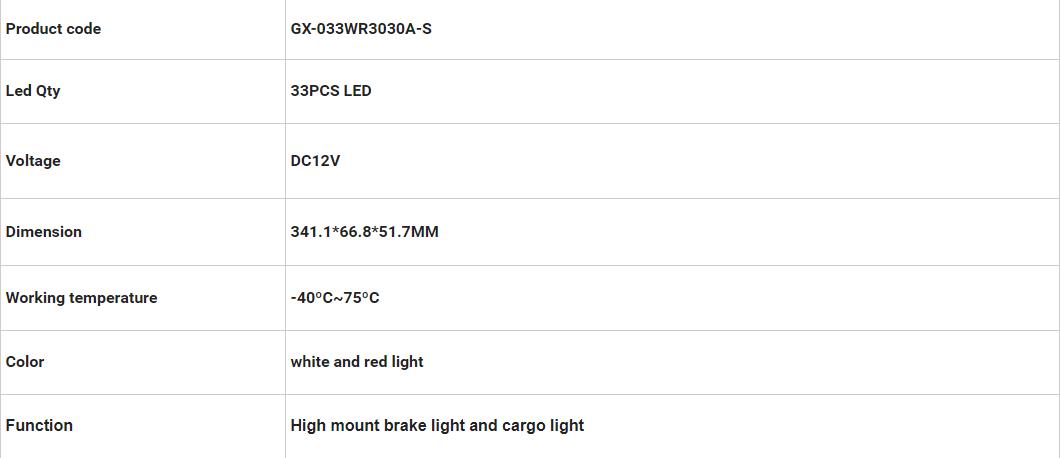 troisi&egrave;me feu de frein &agrave; LED automobile