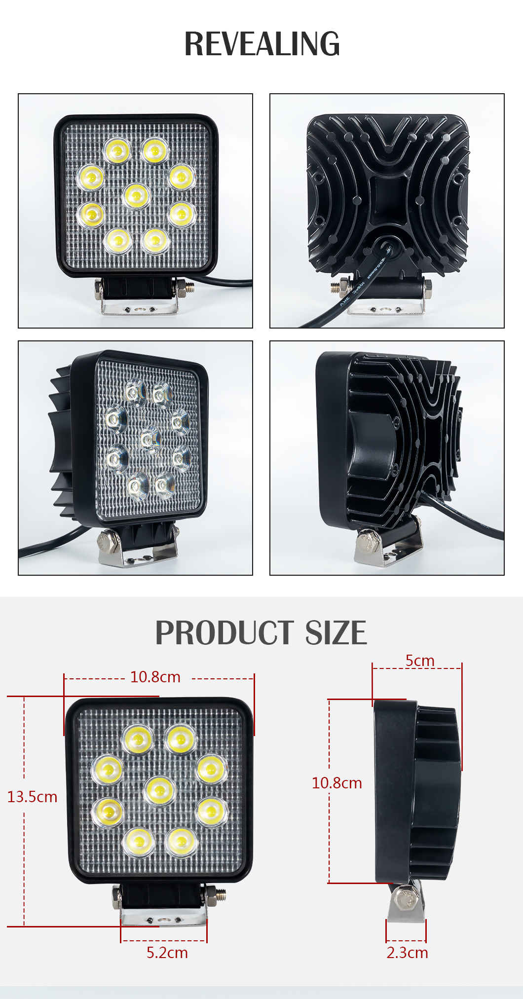 Automotive 48W * 2 LET DE TRAVAIL LED pour les camions