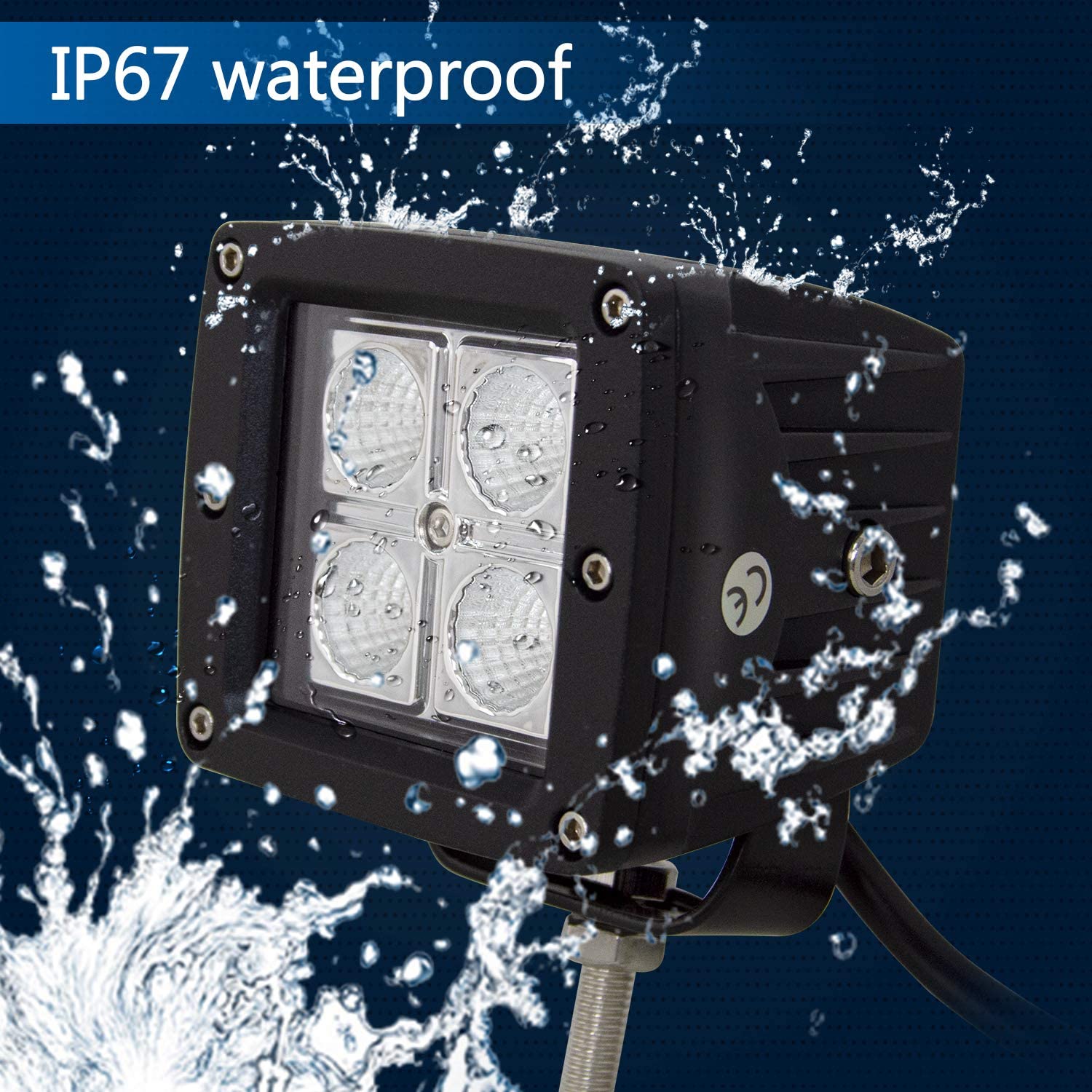 Lumi&egrave;re de travail &agrave; LED 12W, lumi&egrave;re de travail &agrave; LED jaune 12W, lumi&egrave;re de travail &agrave; LED carr&eacute;e, lumi&egrave;re de travail &agrave; LED carr&eacute;e 12W, lumi&egrave;re de travail CREE LED