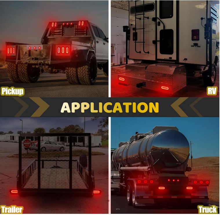 Remorque arrière LED ovale de 6 pouces, rouge, étanche, pour feu arrière de camion