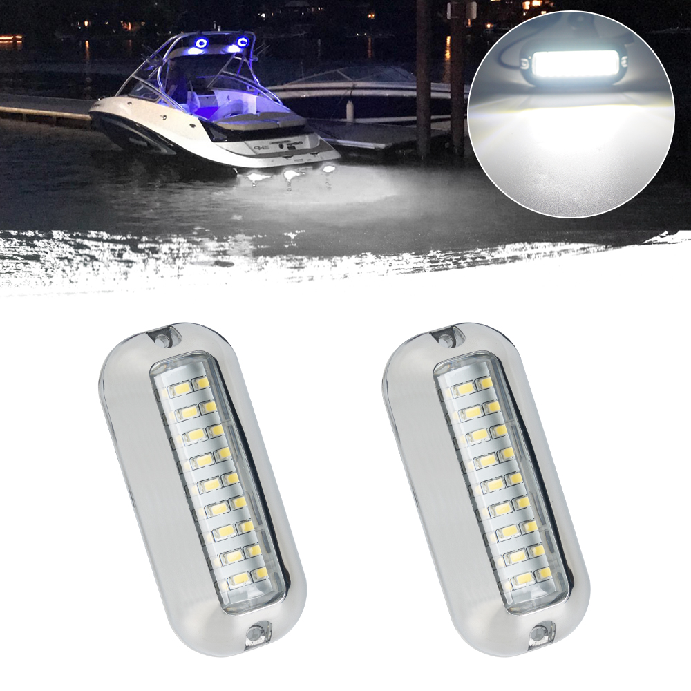 Lumi&egrave;res de bateau sans fil &agrave; piles, lumi&egrave;re LED marine &eacute;tanche pour &eacute;clairage de pont, lumi&egrave;res int&eacute;rieures de courtoisie, lumi&egrave;res de bateau marines &eacute;tanches, &eacute;clairage de navire LED
