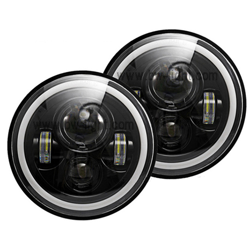 Phares ronds sonnent les yeux anges LED LED LUMBRES POUR JEEP