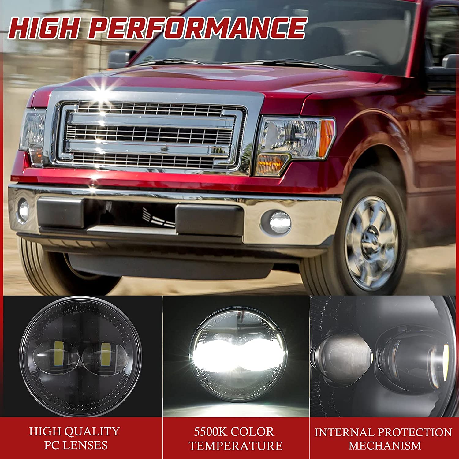4.5 "pouce Ford LED Round Work Fight F150 2009-2014