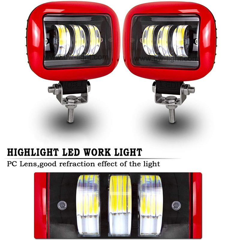 Barre lumineuse de travail LED rouge Cree Chip 30W pour VTT