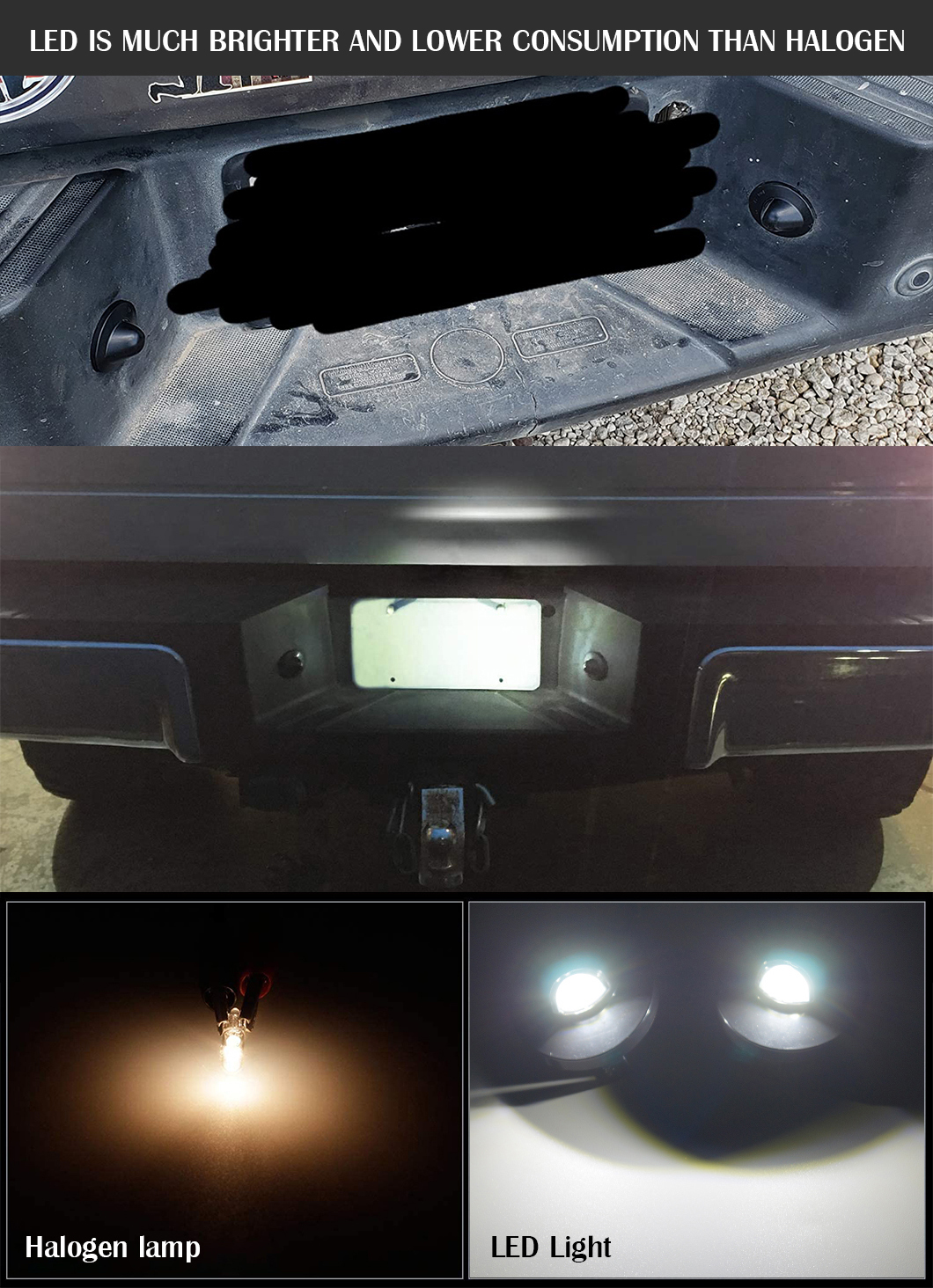 Lumi&egrave;re de la plaque d'immatriculation LED