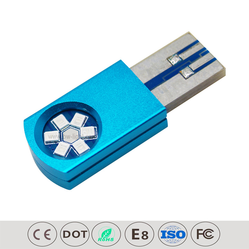 Ampoule de plaque d'immatriculation Blue USB LED à LED pour la voiture 